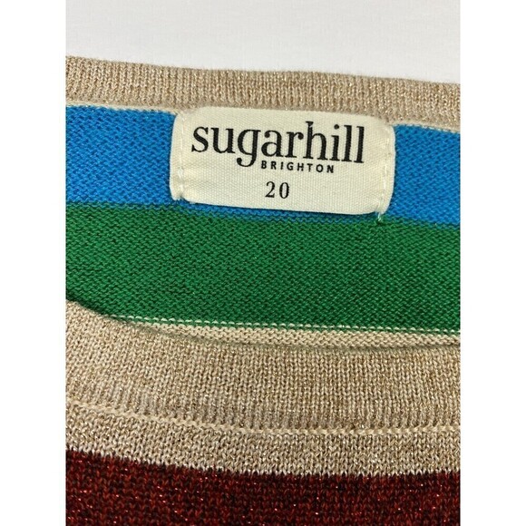Modcloth Sugarhill Brighton Alex Rainbow Stripe Metallic Sweater Plus Size 20 - Picture 7 of 12